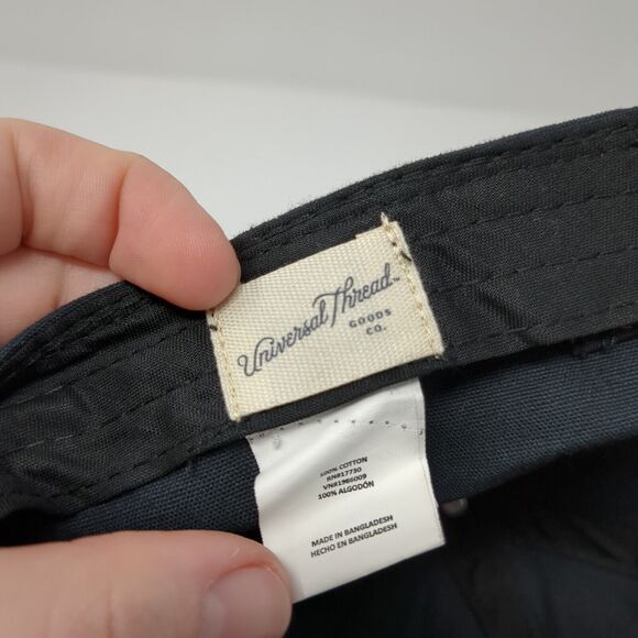 Universal Thread Slideback Hat Black One Size Adjustable Solid Blank - Picture 8 of 8